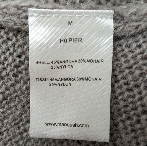 Angora Mohair Manoush crochet floral applique sweater dress Sz M - Picture 11 of 12